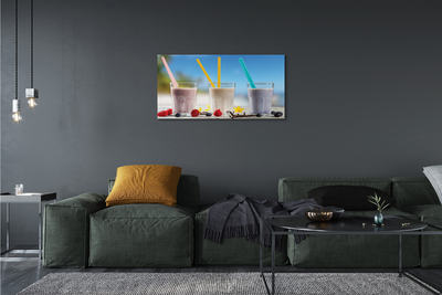 Quadro su tela Cannucce colorate cocktail in vetro