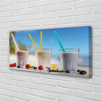 Quadro su tela Cannucce colorate cocktail in vetro