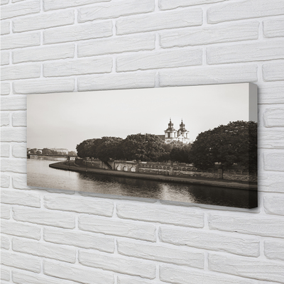 Foto quadro su tela Ponte del fiume di Cracovia