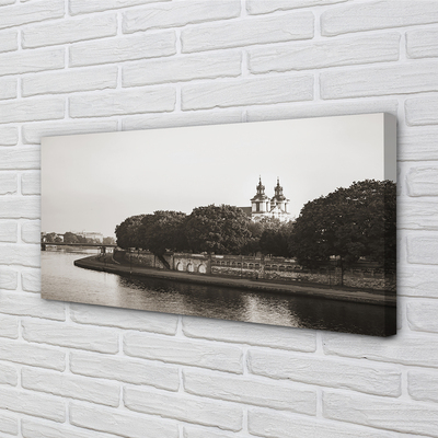 Foto quadro su tela Ponte del fiume di Cracovia