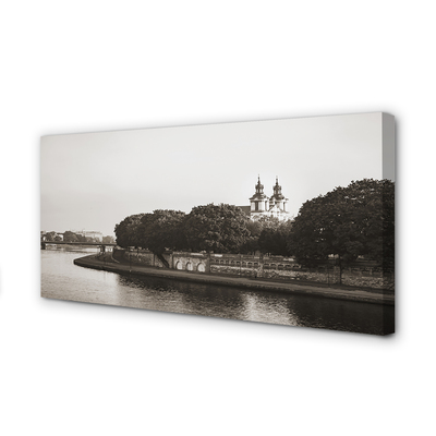 Foto quadro su tela Ponte del fiume di Cracovia