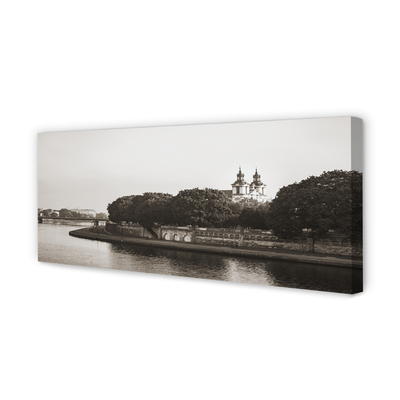 Foto quadro su tela Ponte del fiume di Cracovia