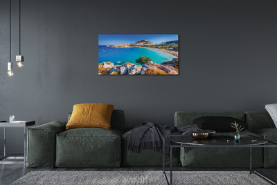 Quadro su tela Spiaggia panorama della costa della Grecia