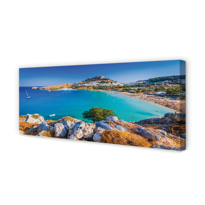 Quadro su tela Spiaggia panorama della costa della Grecia