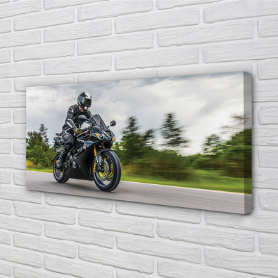 Quadro su tela Motorcycle Sky Cloud Road