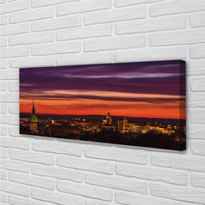 Quadro su tela Night Panorama di Cracovia