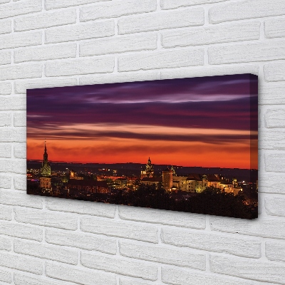 Quadro su tela Night Panorama di Cracovia