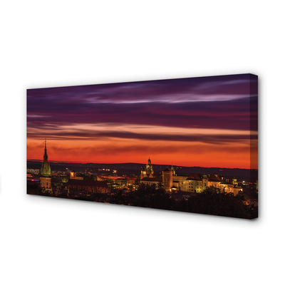 Quadro su tela Night Panorama di Cracovia