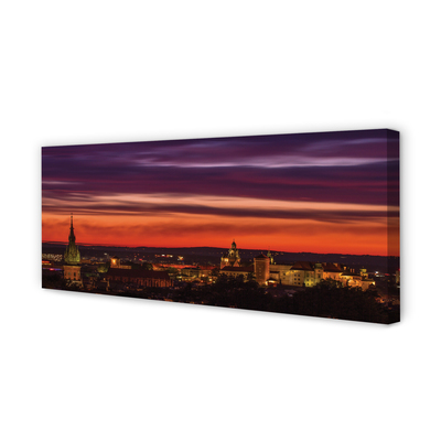 Quadro su tela Night Panorama di Cracovia