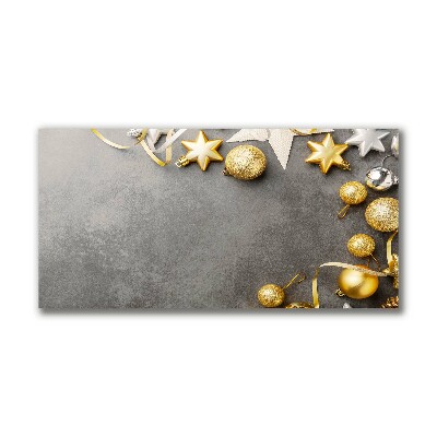 Foto quadro su tela Palline di Natale con stelle dorate