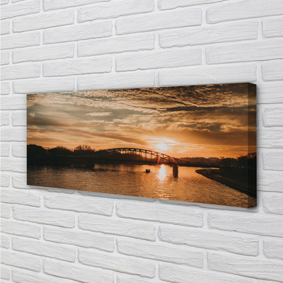 Quadro su tela Cracovia Bridge Sunset River