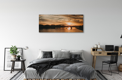 Quadro su tela Cracovia Bridge Sunset River