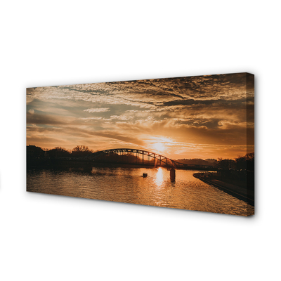 Quadro su tela Cracovia Bridge Sunset River