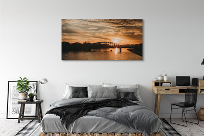 Quadro su tela Cracovia Bridge Sunset River