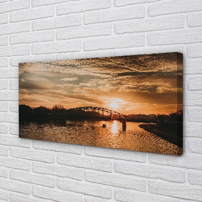 Quadro su tela Cracovia Bridge Sunset River