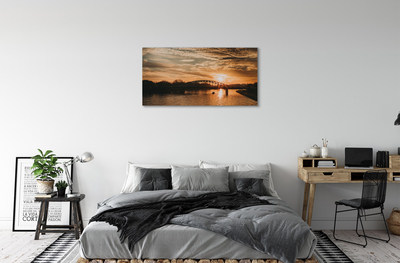 Quadro su tela Cracovia Bridge Sunset River