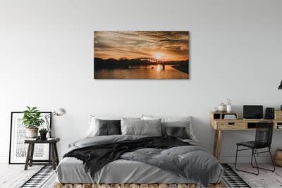 Quadro su tela Cracovia Bridge Sunset River