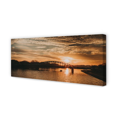 Quadro su tela Cracovia Bridge Sunset River