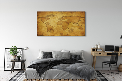 Quadro su tela Vecchia mappa dei bordi bruciati