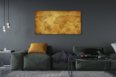 Quadro su tela Vecchia mappa dei bordi bruciati