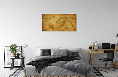 Quadro su tela Vecchia mappa dei bordi bruciati