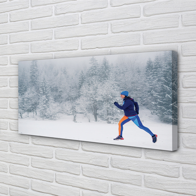 Quadro su tela Forest Winter Snow Man