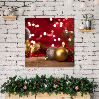 Quadro su tela Albero di Natale Ornamenti di palline di Natale