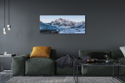 Quadro su tela Montagne Lago di neve invernale