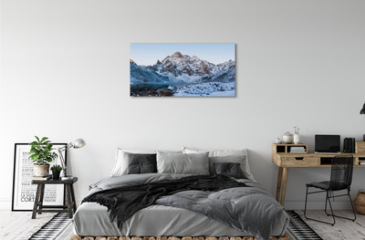 Quadro su tela Montagne Lago di neve invernale