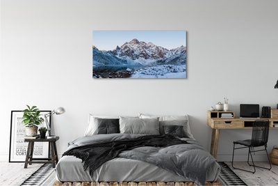 Quadro su tela Montagne Lago di neve invernale