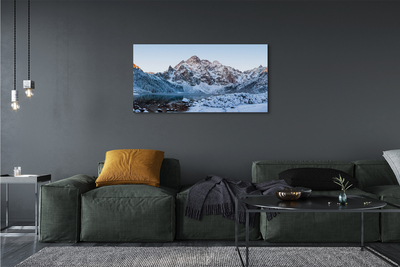 Quadro su tela Montagne Lago di neve invernale