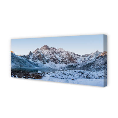 Quadro su tela Montagne Lago di neve invernale