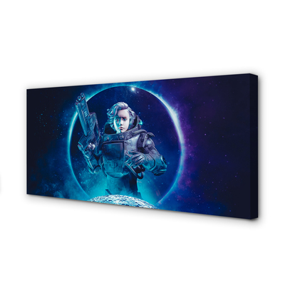 Stampa quadro su tela Space Woman Moon