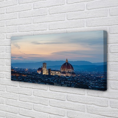 Quadro su tela Night panorama del dipartimento italiano