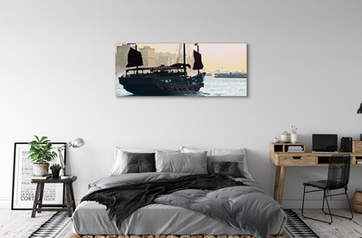 Quadro su tela Ship Sea City of Heaven