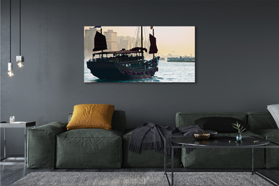 Quadro su tela Ship Sea City of Heaven