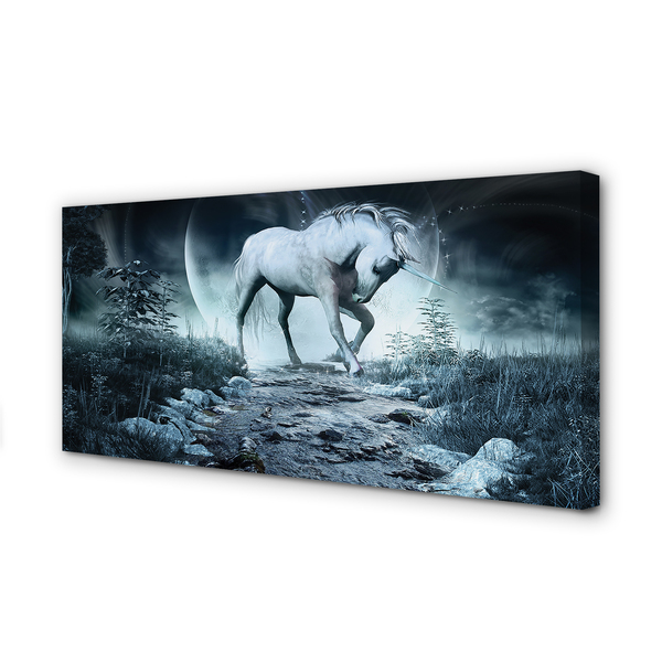 Quadro su tela Forest Unicorn Moon