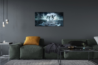 Quadro su tela Forest Unicorn Moon