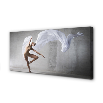 Quadro su tela Donna danza materiale bianco