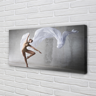 Quadro su tela Donna danza materiale bianco