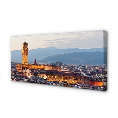 Quadro su tela Italia Castello Panorama Sunset