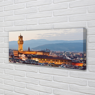 Quadro su tela Italia Castello Panorama Sunset