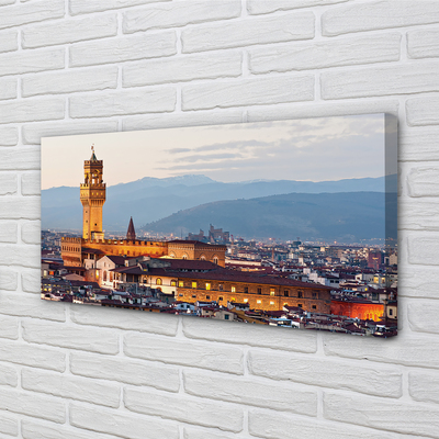 Quadro su tela Italia Castello Panorama Sunset