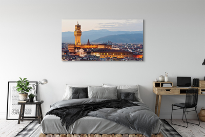 Quadro su tela Italia Castello Panorama Sunset