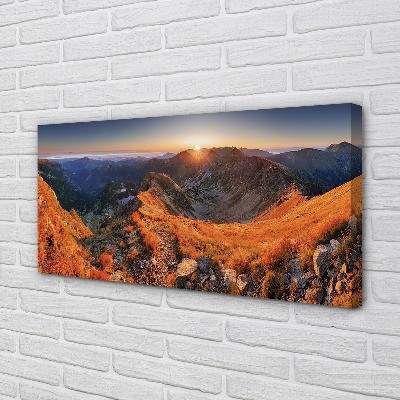 Quadro su tela Montagne Sunset