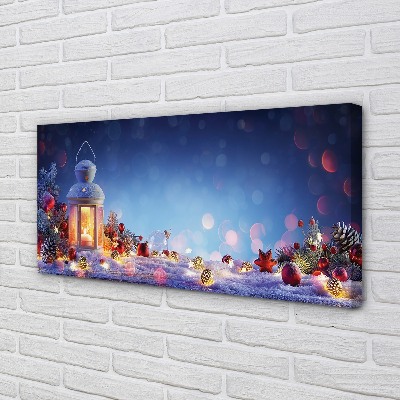 Quadro su tela Snow Lanterus Twigs Baubles