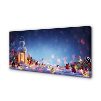 Quadro su tela Snow Lanterus Twigs Baubles