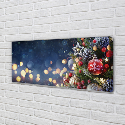 Foto quadro su tela Decorazioni di neve dell'albero di Natale