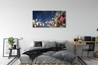 Foto quadro su tela Decorazioni di neve dell'albero di Natale