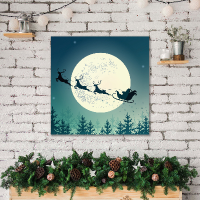 Quadro su tela Babbo Natale Slitta
